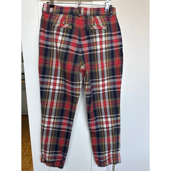 Faherty Cinder Pants Dress Trouser Westport Plaid Red Black Pant Size 28, EUC - Picture 2 of 6